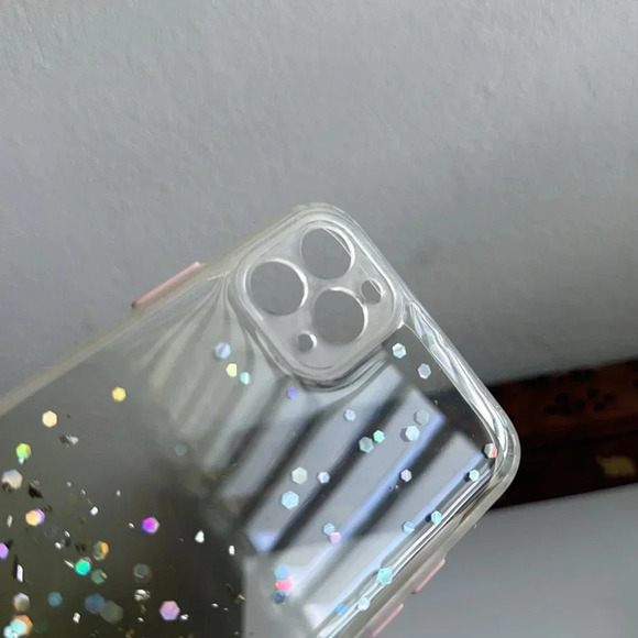 Glitter Liquid iPhone 11 Pro Max Case – Clear with Gold & Pink Accents - Picture 4 of 7